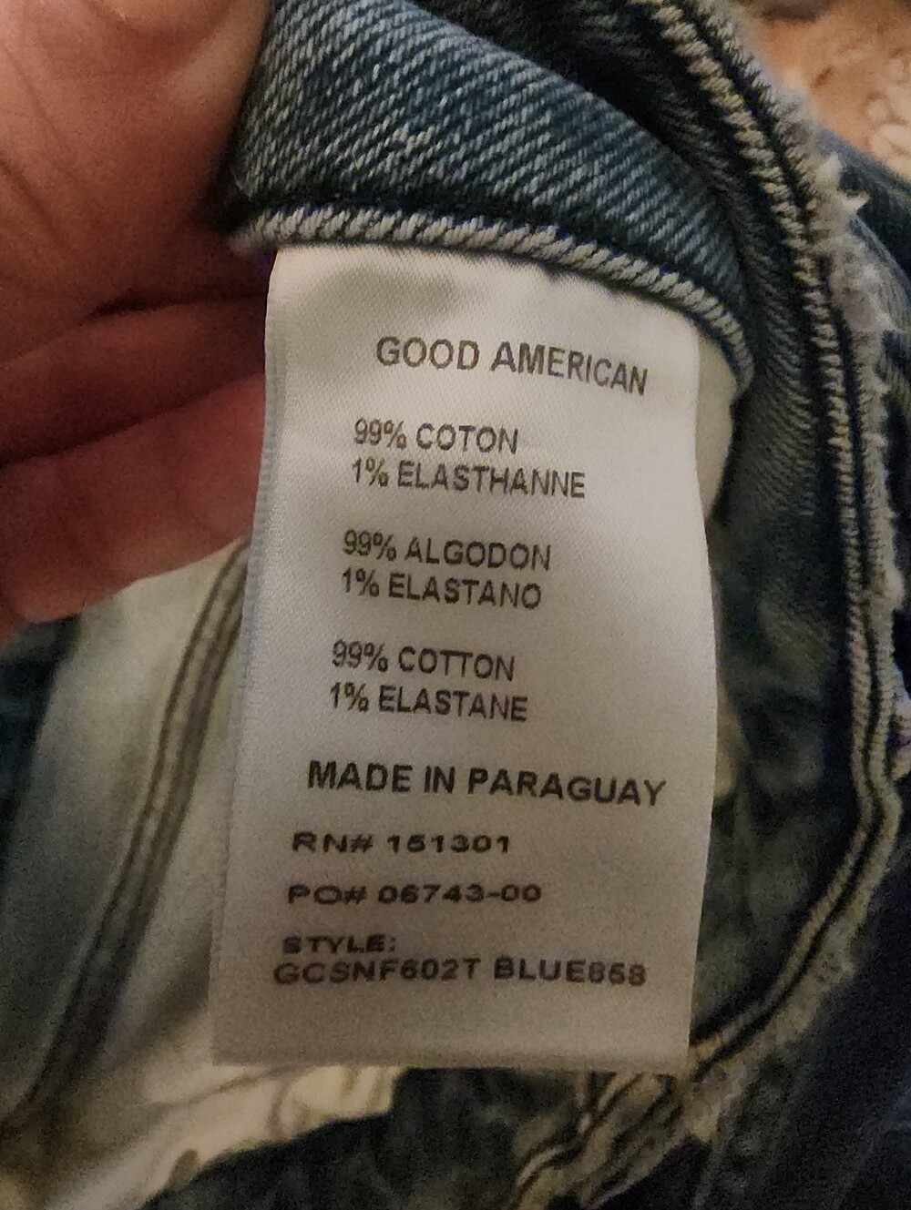 Good American Good Legs Straight Jeans With Raw Edges - Picture 5 of 6